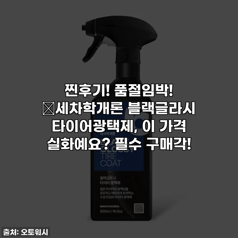 찐후기! 품절임박! ✨세차학개론 블랙글라시 타이어광택제, 이 가격 실화예요? 필수 구매각!
