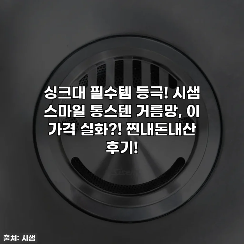 싱크대 필수템 등극! 시샘 스마일 통스텐 거름망, 이 가격 실화?! 찐내돈내산 후기!
