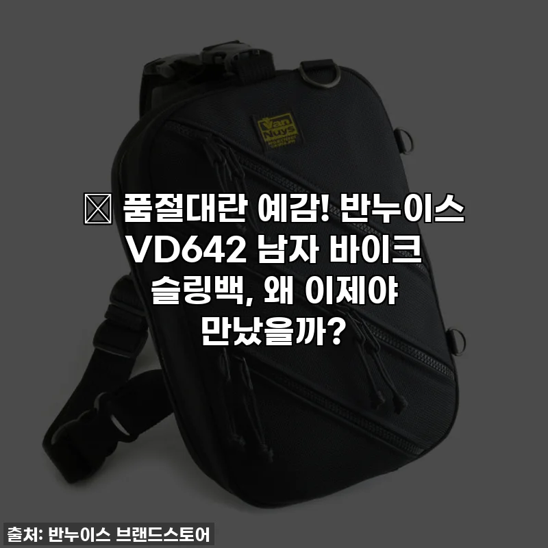 🔥 품절대란 예감! 반누이스 VD642 남자 바이크 슬링백, 왜 이제야 만났을까?