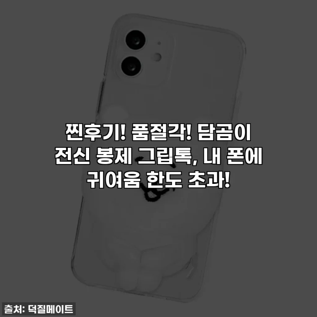 찐후기! 품절각! 담곰이 전신 봉제 그립톡, 내 폰에 귀여움 한도 초과!