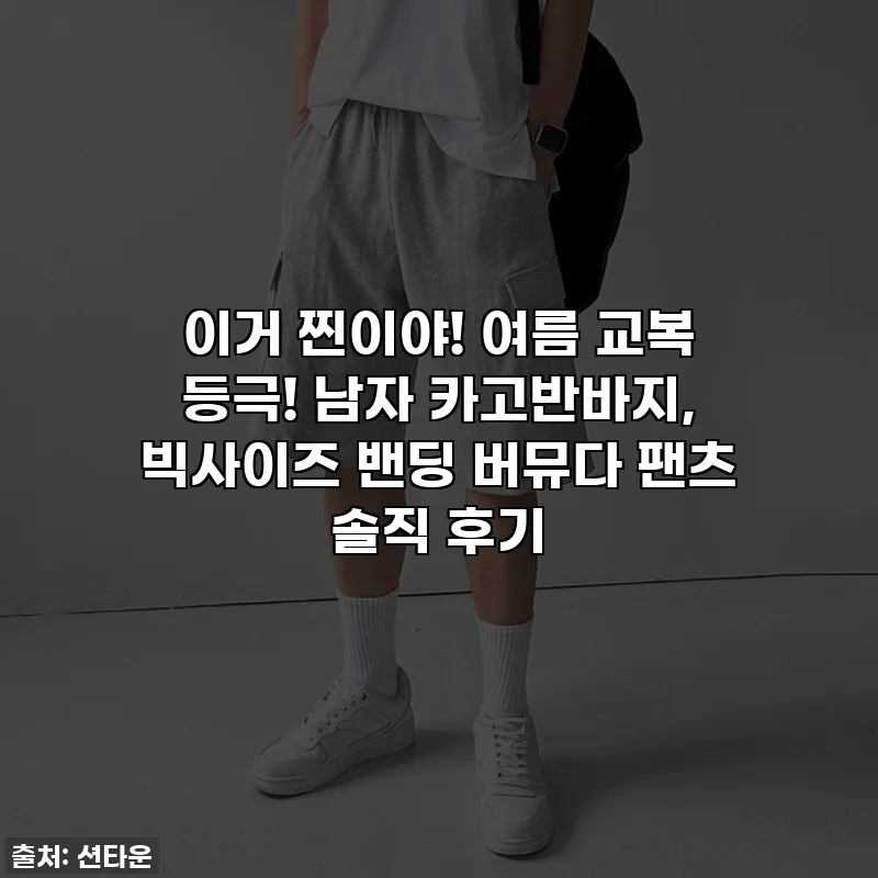이거 찐이야! 여름 교복 등극! 남자 카고반바지, 빅사이즈 밴딩 버뮤다 팬츠 솔직 후기