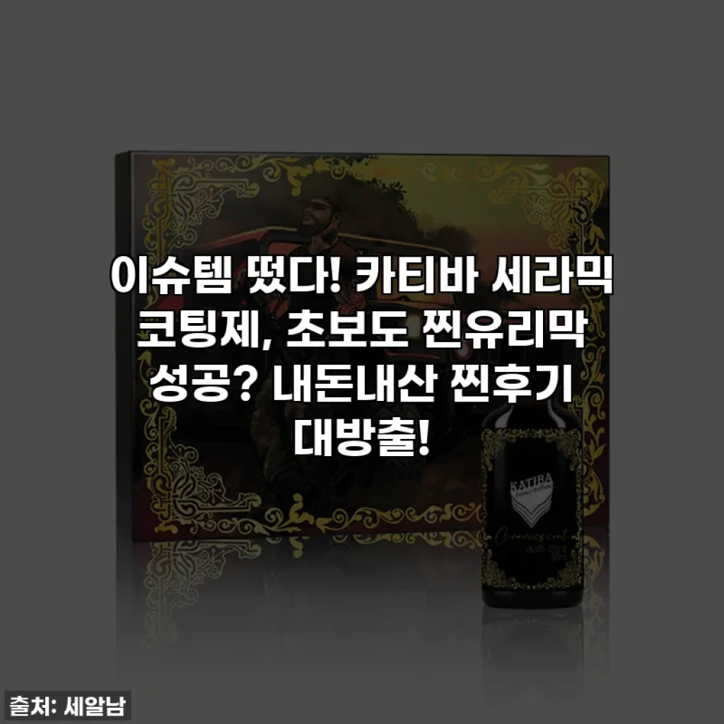 이슈템 떴다! 카티바 세라믹 코팅제, 초보도 찐유리막 성공? 내돈내산 찐후기 대방출!