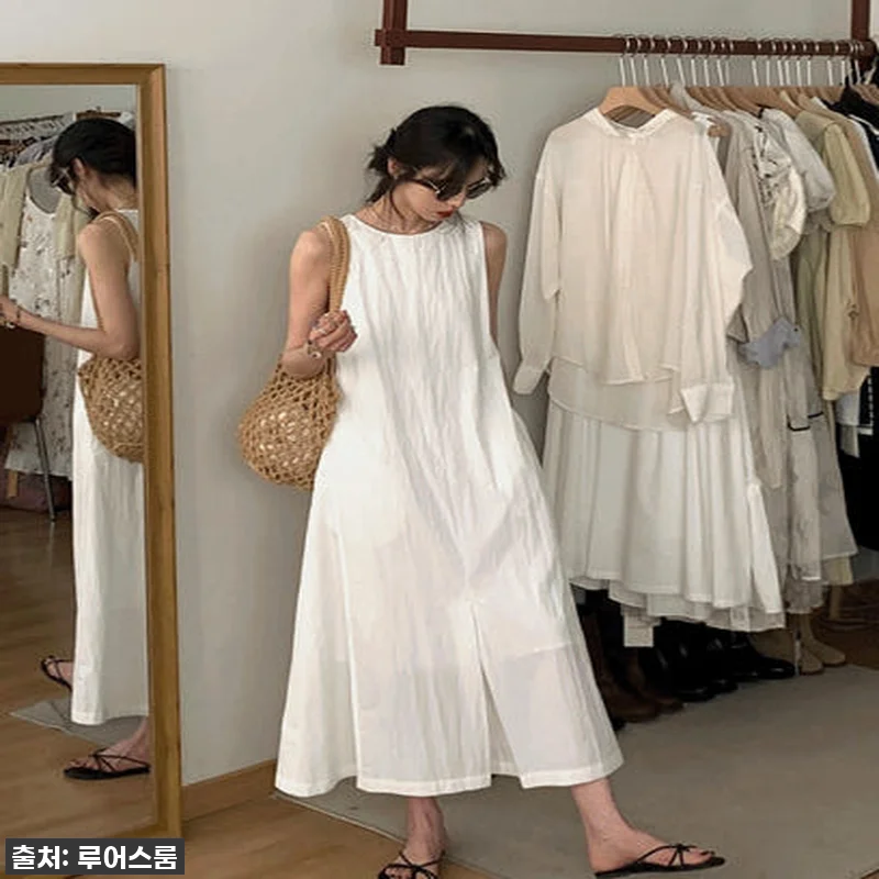 마들렌 라운드넥 나시 롱 원피스, 이 가격 실화? 올여름 교복 등극 찐후기! 4 마들렌 라운드넥 나시 롱 원피스, 이 관련 이미지 1