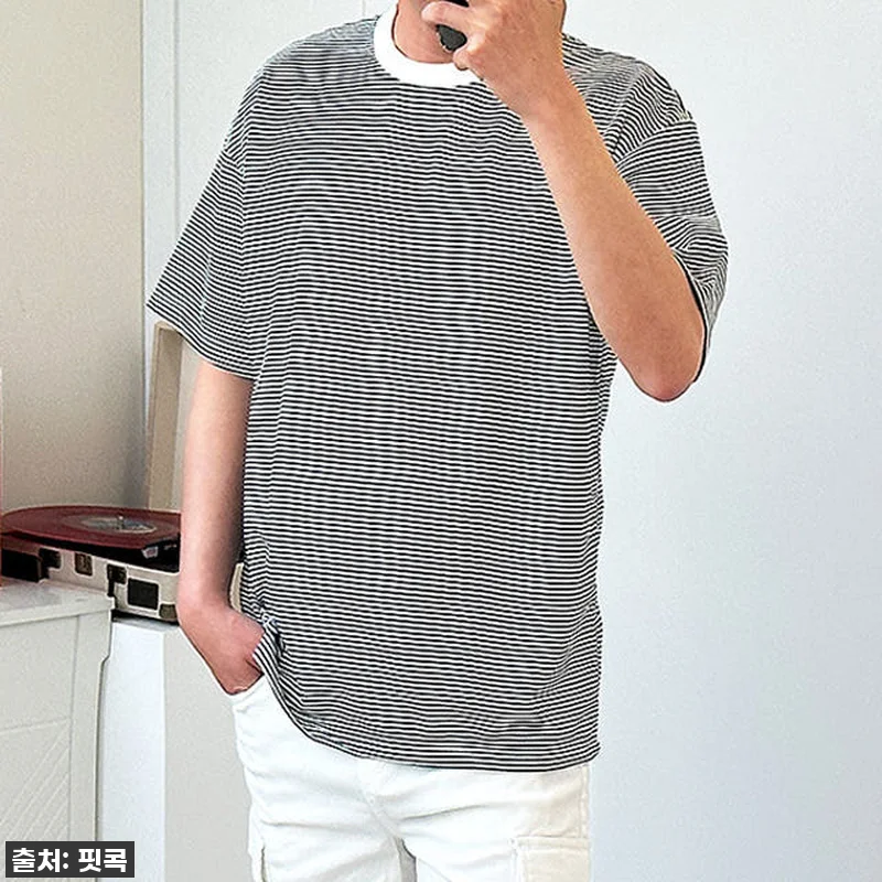 이 가격 실화?! 남친룩 끝판왕! 남자 스트라이프 오버핏 반팔티셔츠, 이거 진짜 물건이네요! 11 이 가격 실화?! 남친룩 끝판왕! 남 관련 이미지 2