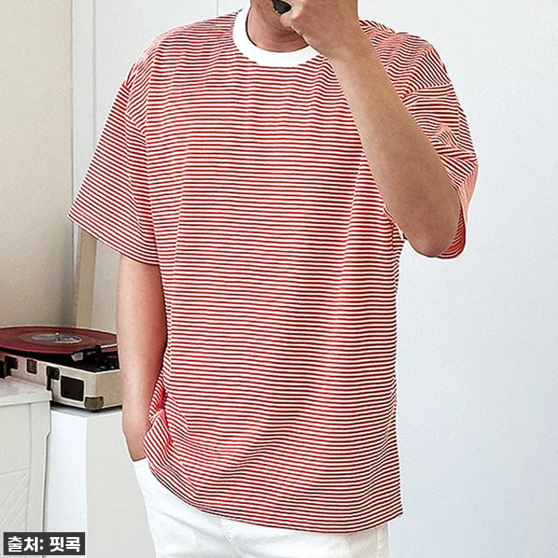 이 가격 실화?! 남친룩 끝판왕! 남자 스트라이프 오버핏 반팔티셔츠, 이거 진짜 물건이네요! 12 이 가격 실화?! 남친룩 끝판왕! 남 관련 이미지 3