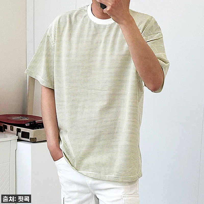 이 가격 실화?! 남친룩 끝판왕! 남자 스트라이프 오버핏 반팔티셔츠, 이거 진짜 물건이네요! 14 이 가격 실화?! 남친룩 끝판왕! 남 관련 이미지 5