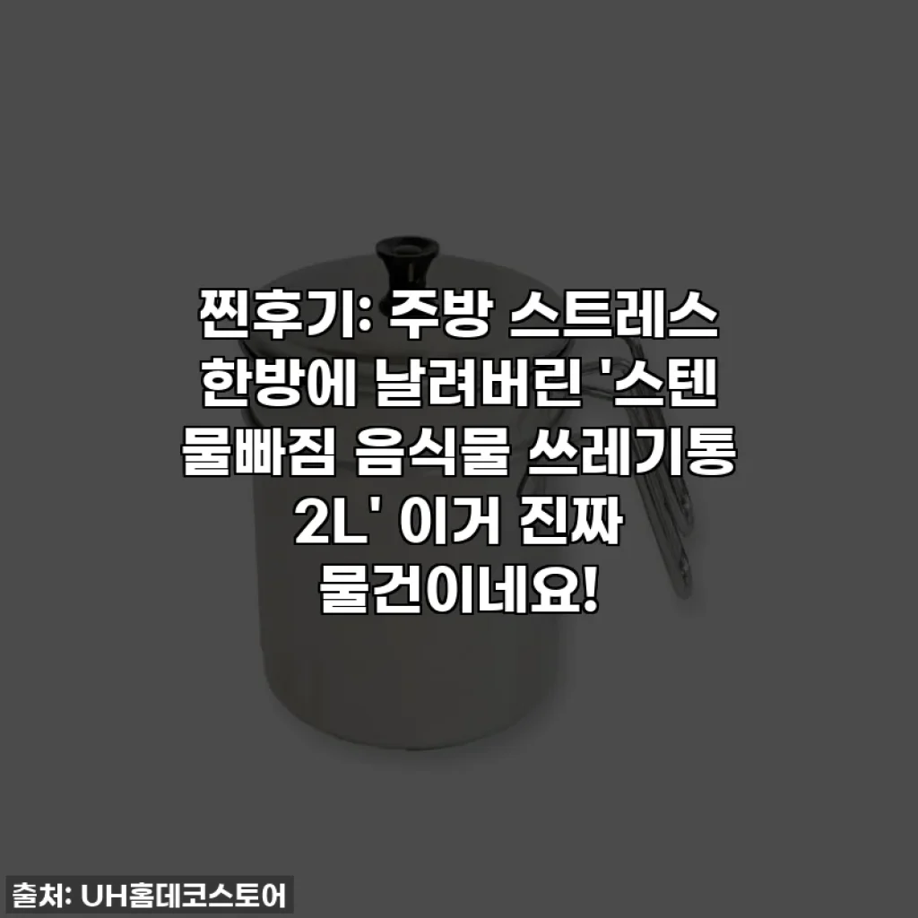 찐후기: 주방 스트레스 한방에 날려버린 '스텐 물빠짐 음식물 쓰레기통 2L' 이거 진짜 물건이네요!