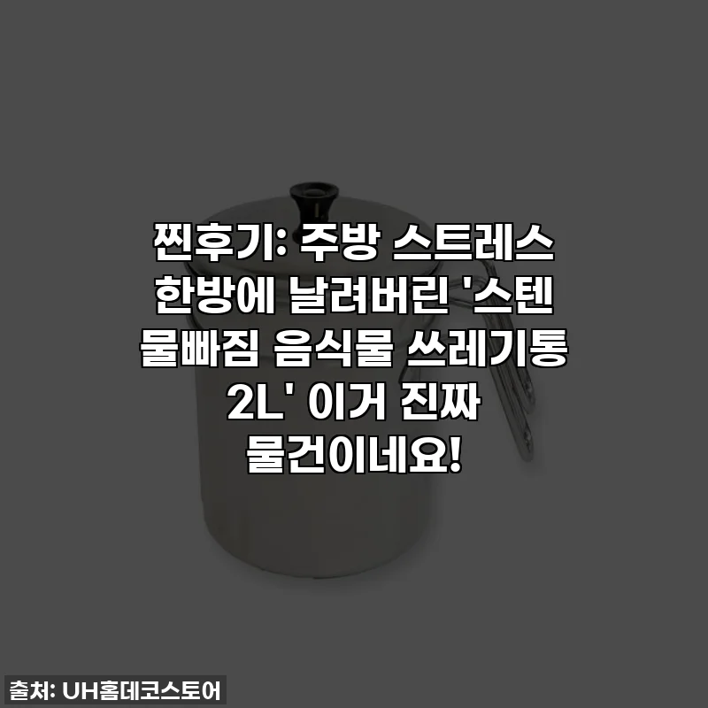 찐후기: 주방 스트레스 한방에 날려버린 '스텐 물빠짐 음식물 쓰레기통 2L' 이거 진짜 물건이네요!