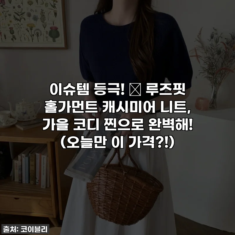 이슈템 등극! 🍂 루즈핏 홀가먼트 캐시미어 니트, 가을 코디 찐으로 완벽해! (오늘만 이 가격?!)