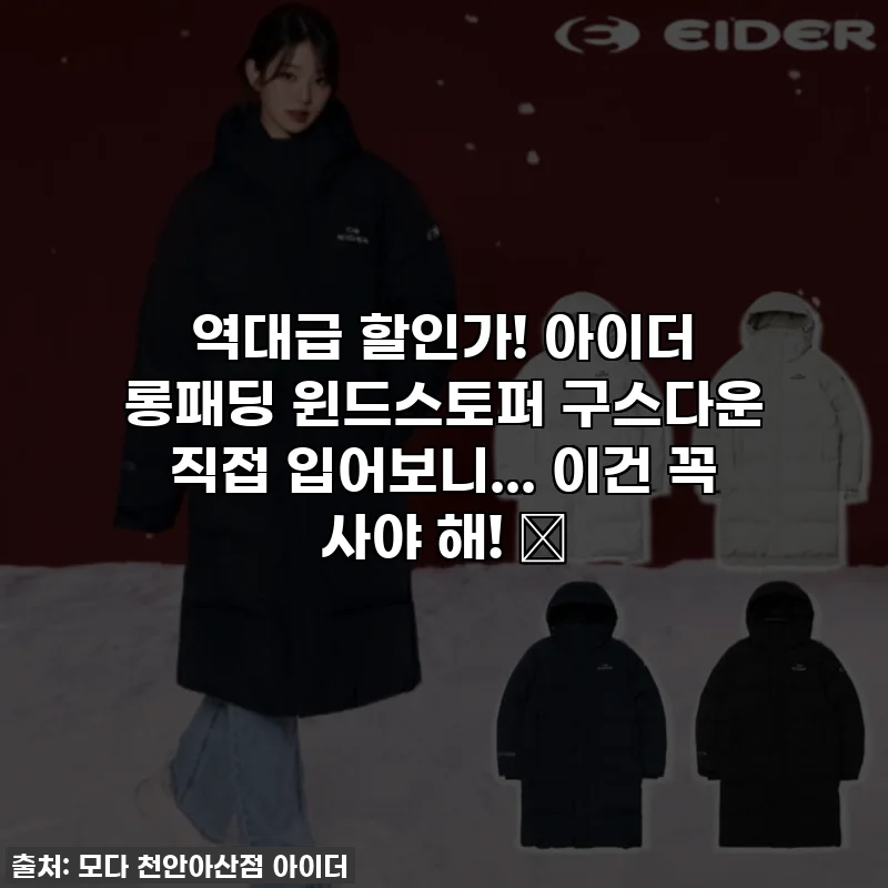 역대급 할인가! 아이더 롱패딩 윈드스토퍼 구스다운 직접 입어보니... 이건 꼭 사야 해! 🔥