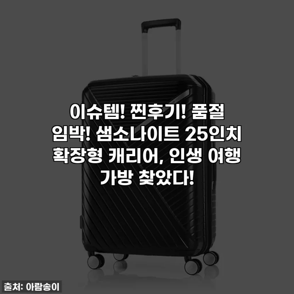 이슈템! 찐후기! 품절 임박! 샘소나이트 25인치 확장형 캐리어, 인생 여행 가방 찾았다!