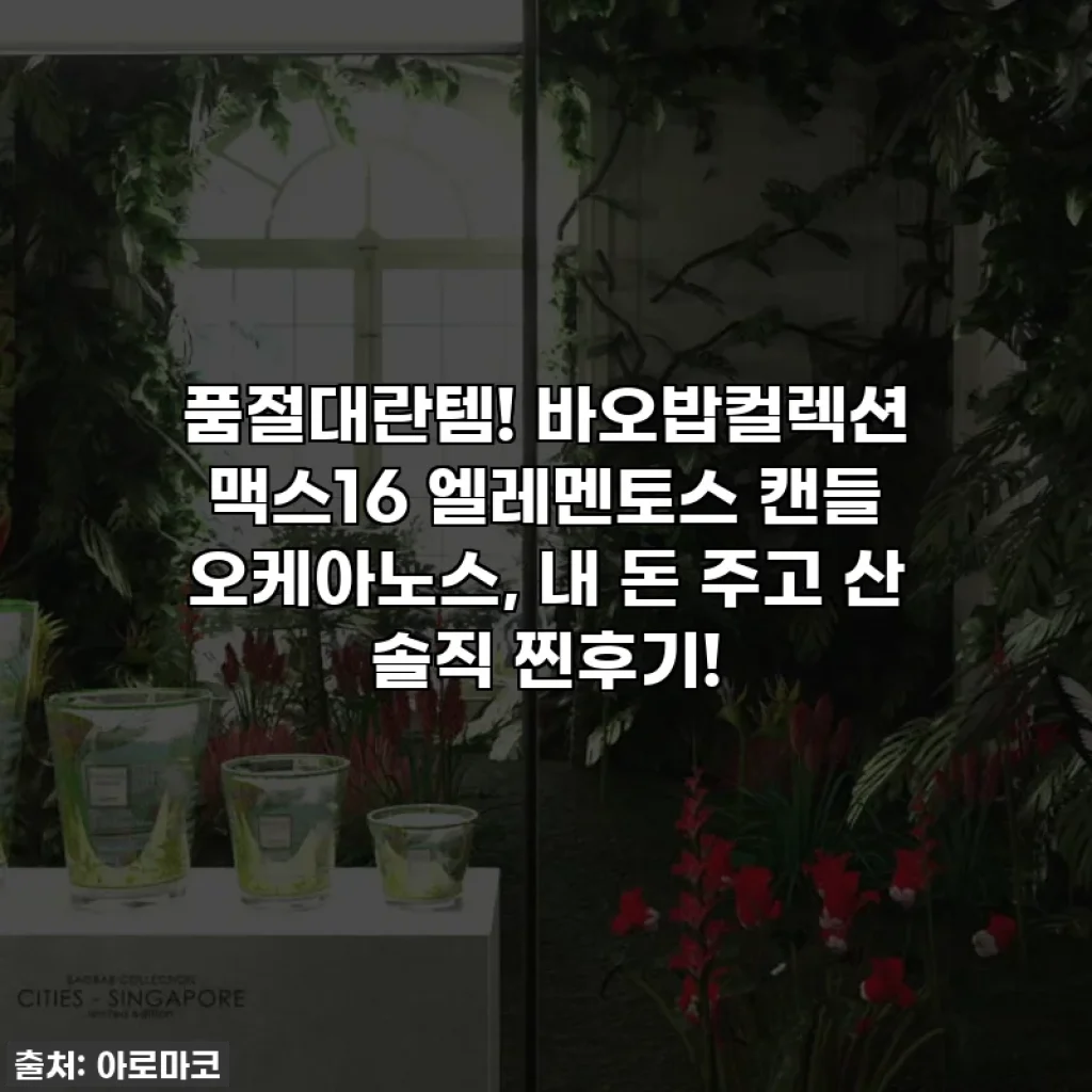 품절대란템! 바오밥컬렉션 맥스16 엘레멘토스 캔들 오케아노스, 내 돈 주고 산 솔직 찐후기!