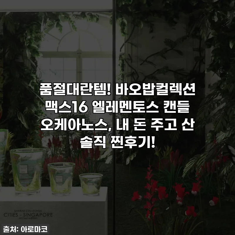 품절대란템! 바오밥컬렉션 맥스16 엘레멘토스 캔들 오케아노스, 내 돈 주고 산 솔직 찐후기!