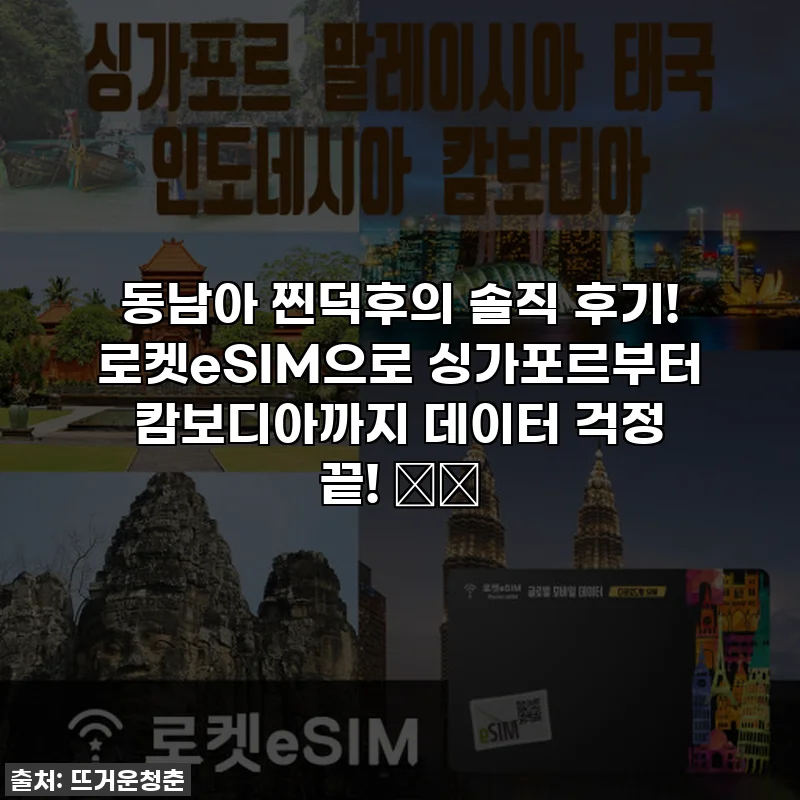 동남아 찐덕후의 솔직 후기! 로켓eSIM으로 싱가포르부터 캄보디아까지 데이터 걱정 끝! ✈️