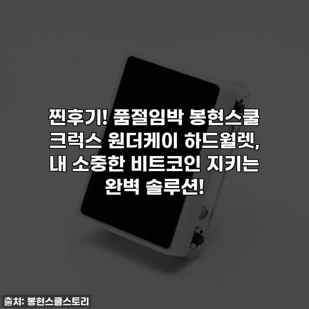 찐후기! 품절임박 봉현스쿨 크럭스 원더케이 하드월렛, 내 소중한 비트코인 지키는 완벽 솔루션!
