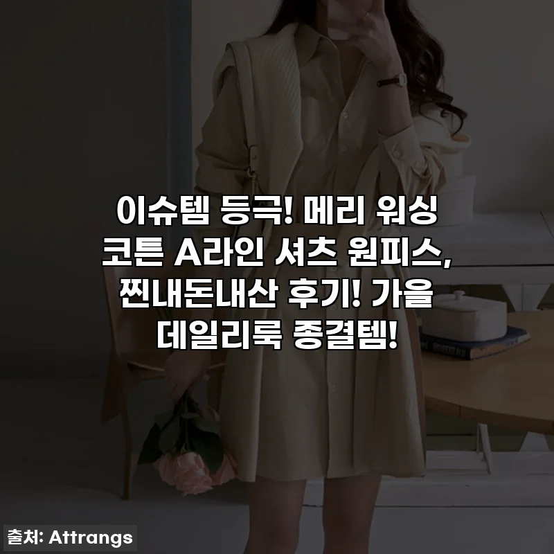 이슈템 등극! 메리 워싱 코튼 A라인 셔츠 원피스, 찐내돈내산 후기! 가을 데일리룩 종결템!