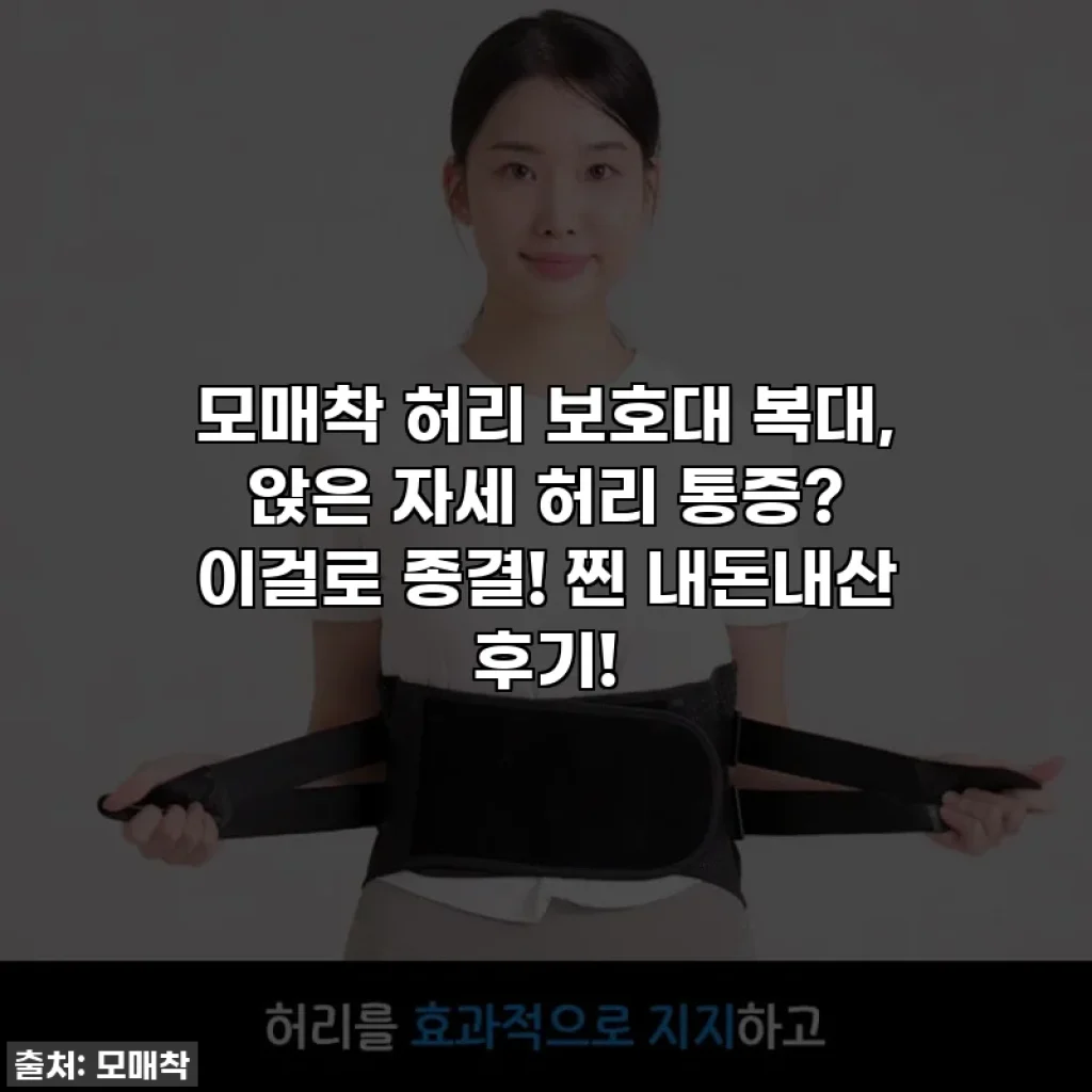 모매착 허리 보호대 복대, 앉은 자세 허리 통증? 이걸로 종결! 찐 내돈내산 후기!
