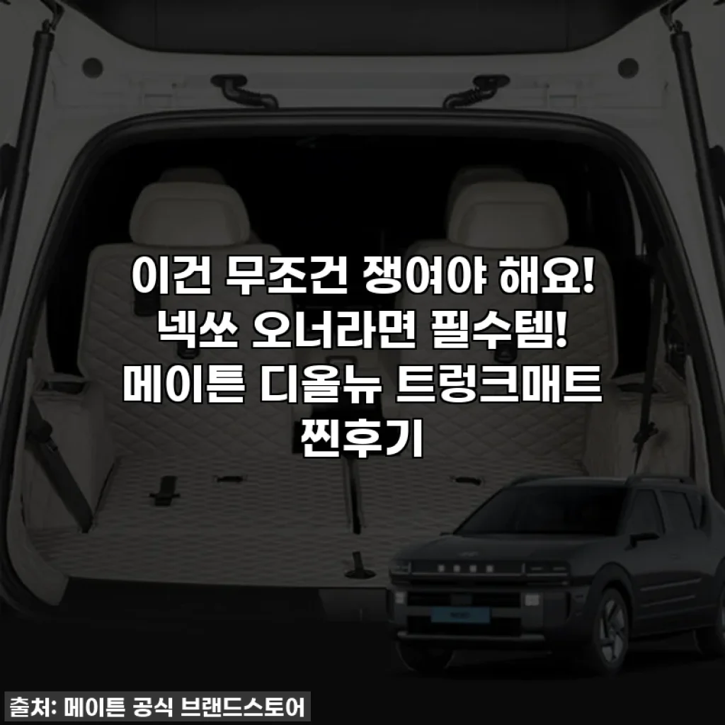 이건 무조건 쟁여야 해요! 넥쏘 오너라면 필수템! 메이튼 디올뉴 트렁크매트 찐후기