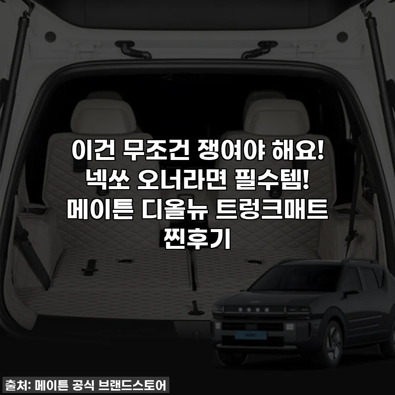 이건 무조건 쟁여야 해요! 넥쏘 오너라면 필수템! 메이튼 디올뉴 트렁크매트 찐후기