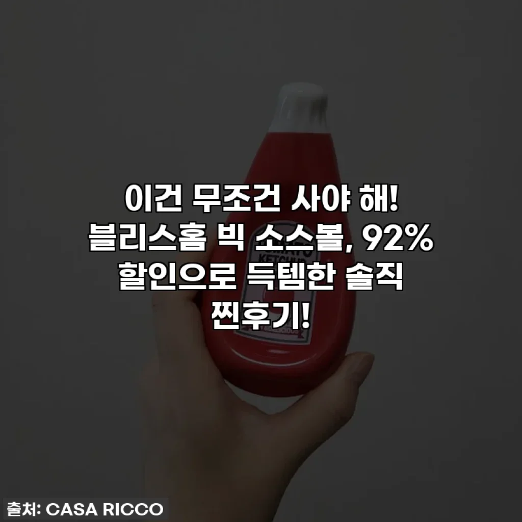 이건 무조건 사야 해! 블리스홈 빅 소스볼, 92% 할인으로 득템한 솔직 찐후기!