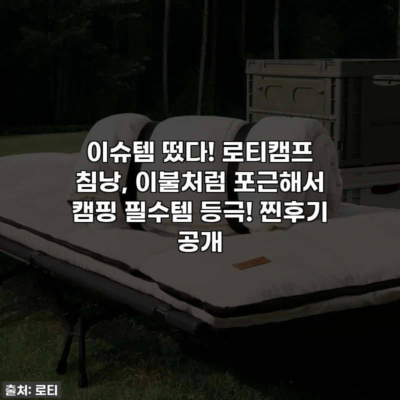 이슈템 떴다! 로티캠프 침낭, 이불처럼 포근해서 캠핑 필수템 등극! 찐후기 공개