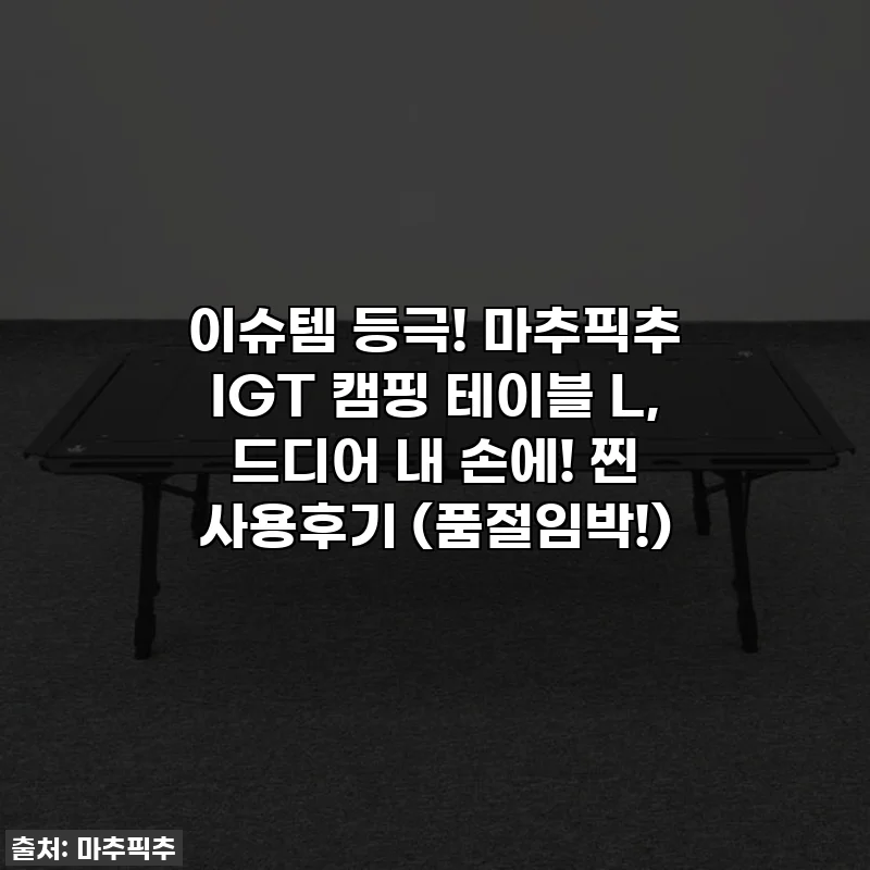 이슈템 등극! 마추픽추 IGT 캠핑 테이블 L, 드디어 내 손에! 찐 사용후기 (품절임박!)