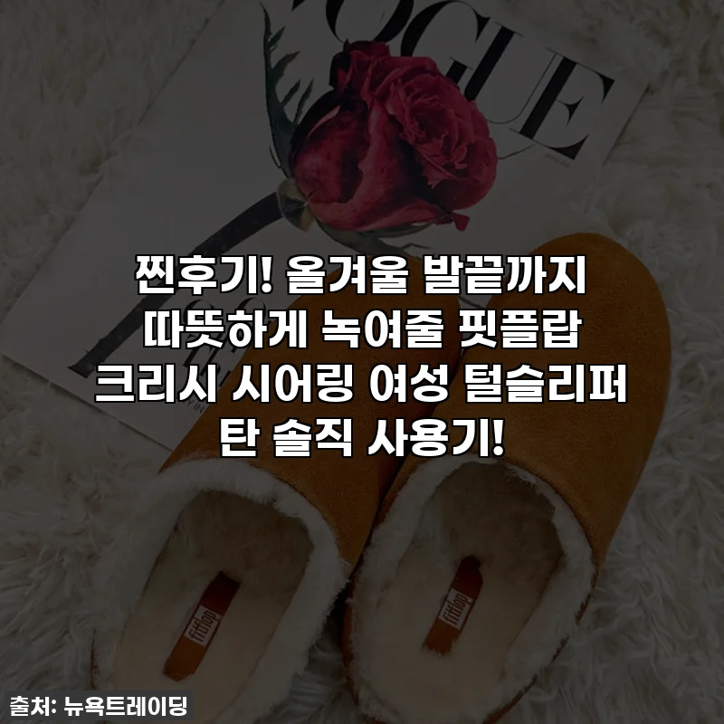 찐후기! 올겨울 발끝까지 따뜻하게 녹여줄 핏플랍 크리시 시어링 여성 털슬리퍼 탄 솔직 사용기!