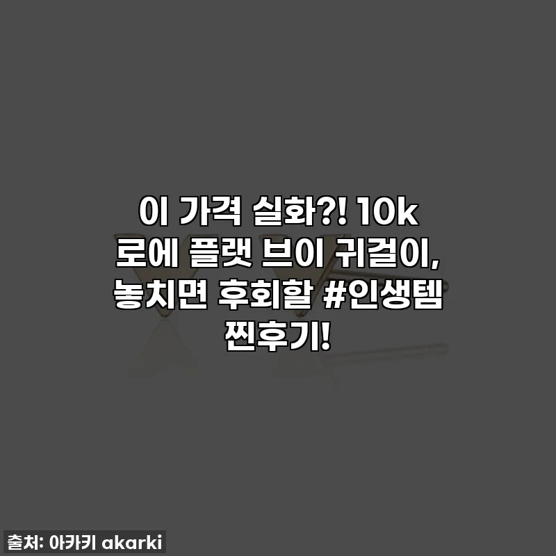 이 가격 실화?! 10k 로에 플랫 브이 귀걸이, 놓치면 후회할 #인생템 찐후기!