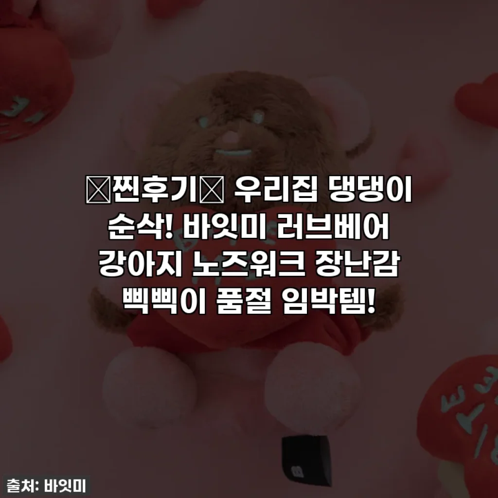 ⭐찐후기⭐ 우리집 댕댕이 순삭! 바잇미 러브베어 강아지 노즈워크 장난감 삑삑이 품절 임박템!