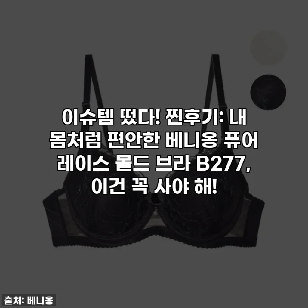 이슈템 떴다! 찐후기: 내 몸처럼 편안한 베니옹 퓨어 레이스 몰드 브라 B277, 이건 꼭 사야 해!