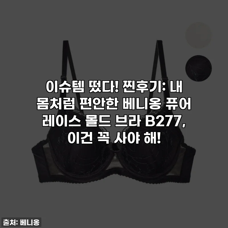 이슈템 떴다! 찐후기: 내 몸처럼 편안한 베니옹 퓨어 레이스 몰드 브라 B277, 이건 꼭 사야 해!