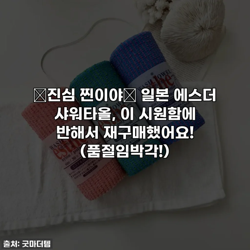 💖진심 찐이야💖 일본 에스더 샤워타올, 이 시원함에 반해서 재구매했어요! (품절임박각!)