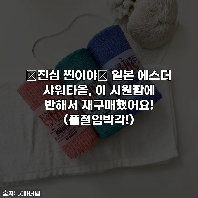💖진심 찐이야💖 일본 에스더 샤워타올, 이 시원함에 반해서 재구매했어요! (품절임박각!)