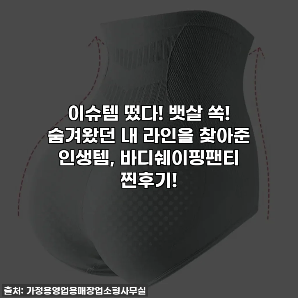 이슈템 떴다! 뱃살 쏙! 숨겨왔던 내 라인을 찾아준 인생템, 바디쉐이핑팬티 찐후기!