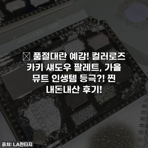 ✨ 품절대란 예감! 컬러로즈 카키 섀도우 팔레트, 가을 뮤트 인생템 등극?! 찐 내돈내산 후기!