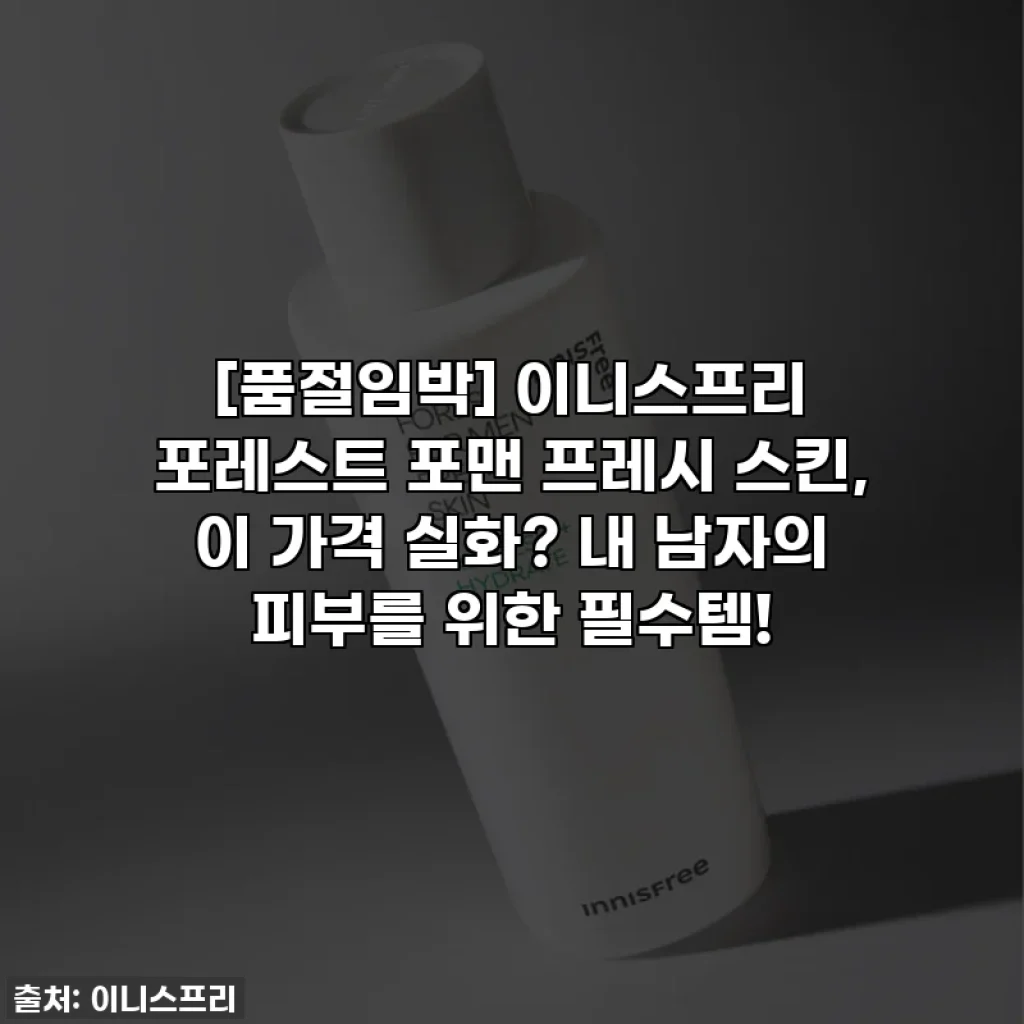 [품절임박] 이니스프리 포레스트 포맨 프레시 스킨, 이 가격 실화? 내 남자의 피부를 위한 필수템!
