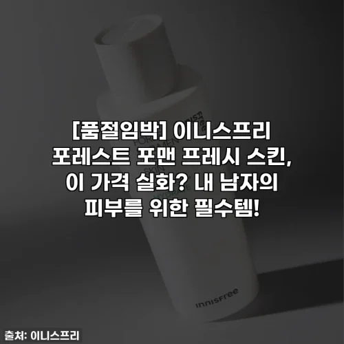[품절임박] 이니스프리 포레스트 포맨 프레시 스킨, 이 가격 실화? 내 남자의 피부를 위한 필수템!