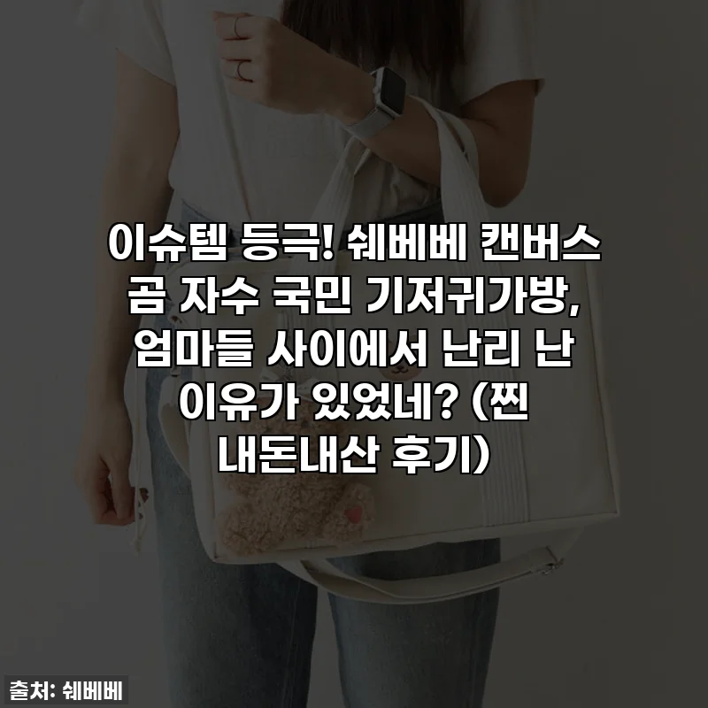 이슈템 등극! 쉐베베 캔버스 곰 자수 국민 기저귀가방, 엄마들 사이에서 난리 난 이유가 있었네? (찐 내돈내산 후기)