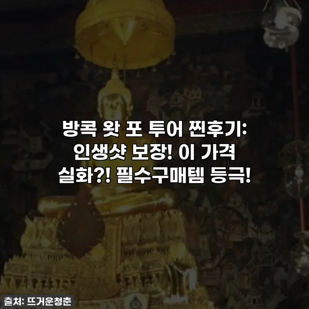 방콕 왓 포 투어 찐후기: 인생샷 보장! 이 가격 실화?! 필수구매템 등극!