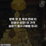 방콕 왓 포 투어 찐후기: 인생샷 보장! 이 가격 실화?! 필수구매템 등극!