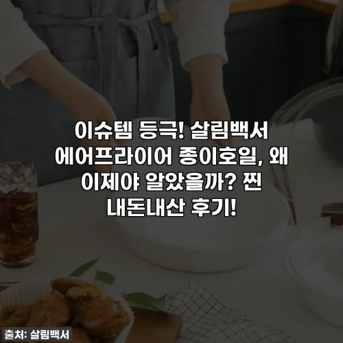 이슈템 등극! 살림백서 에어프라이어 종이호일, 왜 이제야 알았을까? 찐 내돈내산 후기!