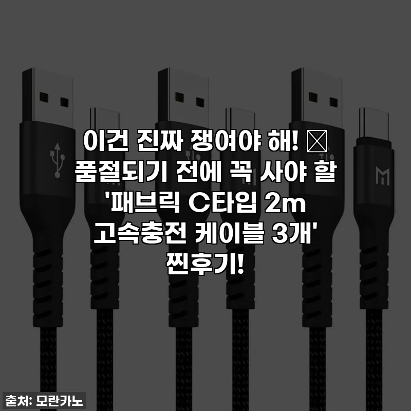 이건 진짜 쟁여야 해! ✨ 품절되기 전에 꼭 사야 할 '패브릭 C타입 2m 고속충전 케이블 3개' 찐후기!