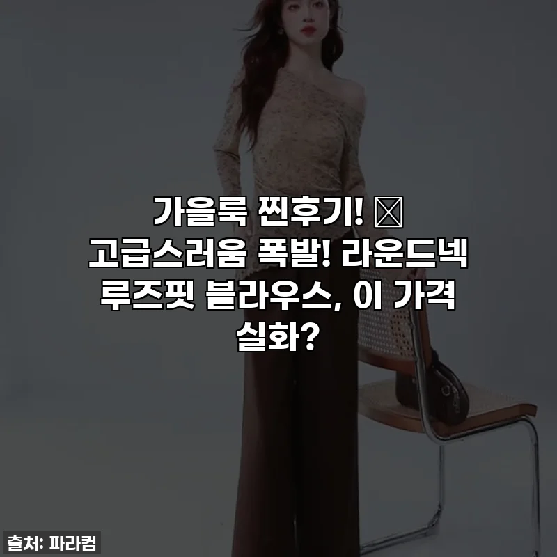 가을룩 찐후기! 🍂 고급스러움 폭발! 라운드넥 루즈핏 블라우스, 이 가격 실화?