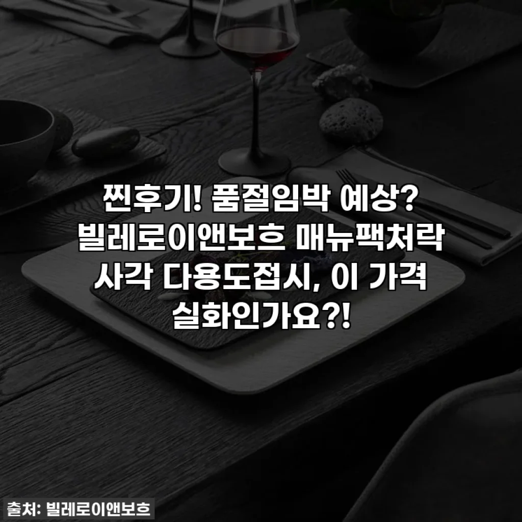 찐후기! 품절임박 예상? 빌레로이앤보흐 매뉴팩처락 사각 다용도접시, 이 가격 실화인가요?!