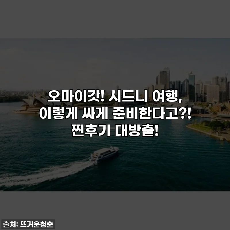 오마이갓! 시드니 여행, 이렇게 싸게 준비한다고?! 찐후기 대방출!