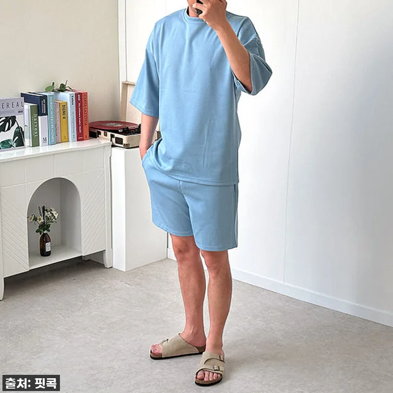 남자 오버핏 7부트레이닝세트 분또 스 관련 이미지 5