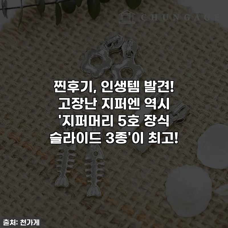 찐후기, 인생템 발견! 고장난 지퍼엔 역시 '지퍼머리 5호 장식 슬라이드 3종'이 최고!