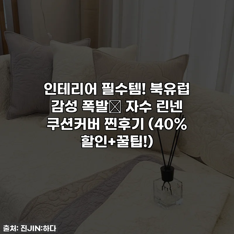 인테리어 필수템! 북유럽 감성 폭발✨ 자수 린넨 쿠션커버 찐후기 (40% 할인+꿀팁!)