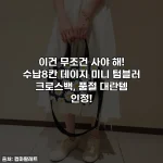 이건 무조건 사야 해! 수납8칸 데이지 미니 텀블러 크로스백, 품절 대란템 인정!