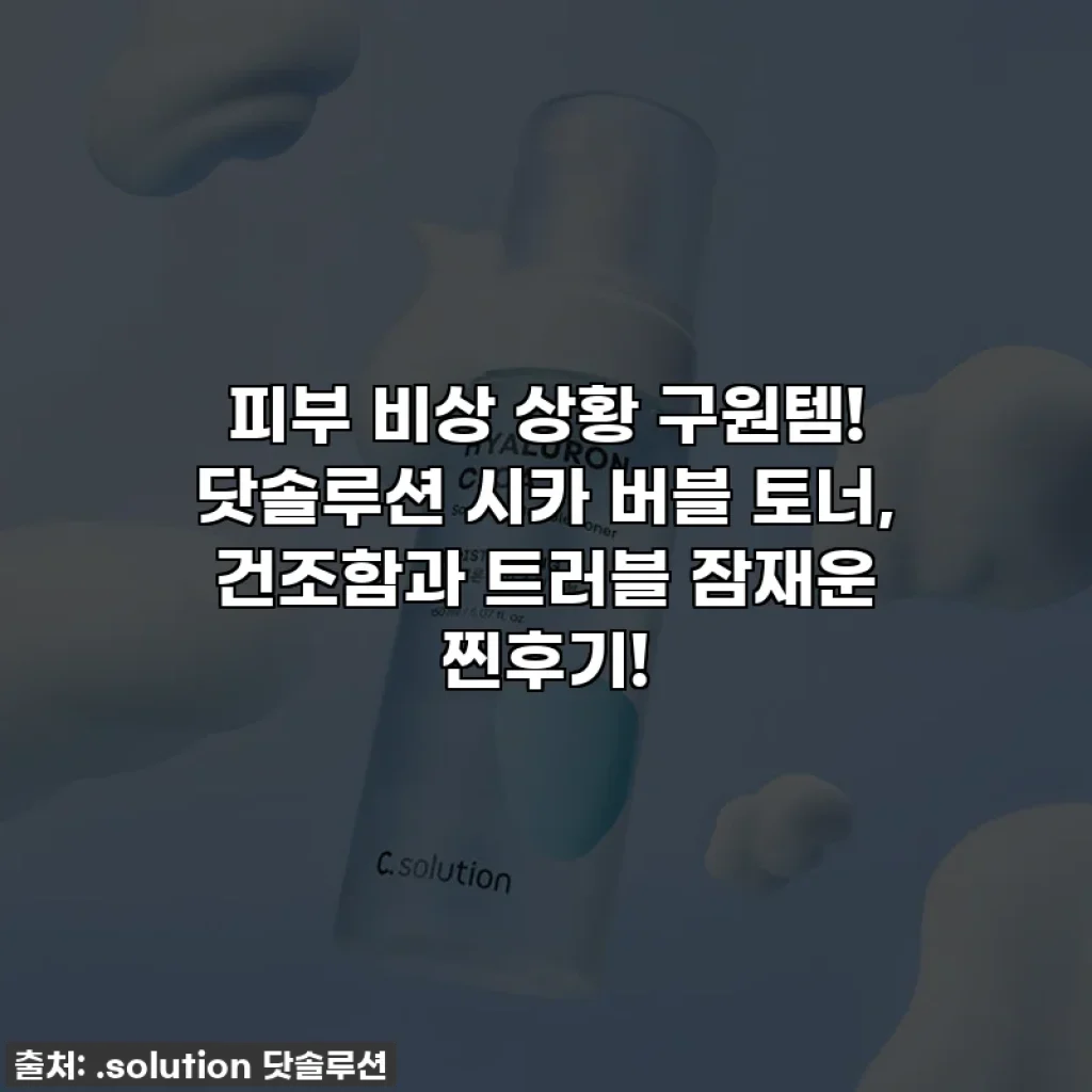 피부 비상 상황 구원템! 닷솔루션 시카 버블 토너, 건조함과 트러블 잠재운 찐후기!